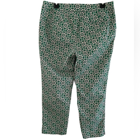 Boden Richmond 7/8 trouser green compass print Sz 10 Petite - Picture 2 of 6